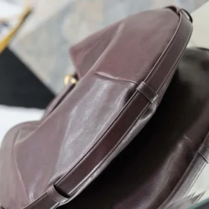 Saint Laurent YSL Women Mombasa Medium In Leather-Rouge Cabernet 862029AA
