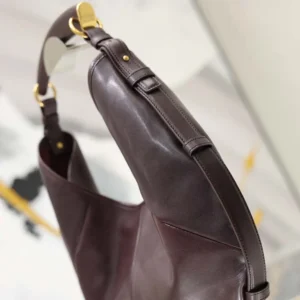 Saint Laurent YSL Women Mombasa Medium In Leather-Rouge Cabernet 862029AA