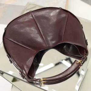 Saint Laurent YSL Women Mombasa Medium In Leather-Rouge Cabernet 862029AA
