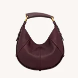 Saint Laurent YSL Women Mombasa Small In Leather-Rouge Cabernet