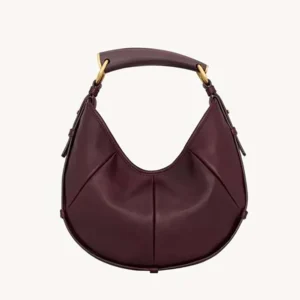 Saint Laurent YSL Women Mombasa Small In Leather-Rouge Cabernet