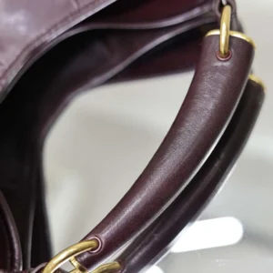Saint Laurent YSL Women Mombasa Small In Leather-Rouge Cabernet