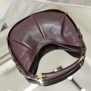 Saint Laurent YSL Women Mombasa Small In Leather-Rouge Cabernet