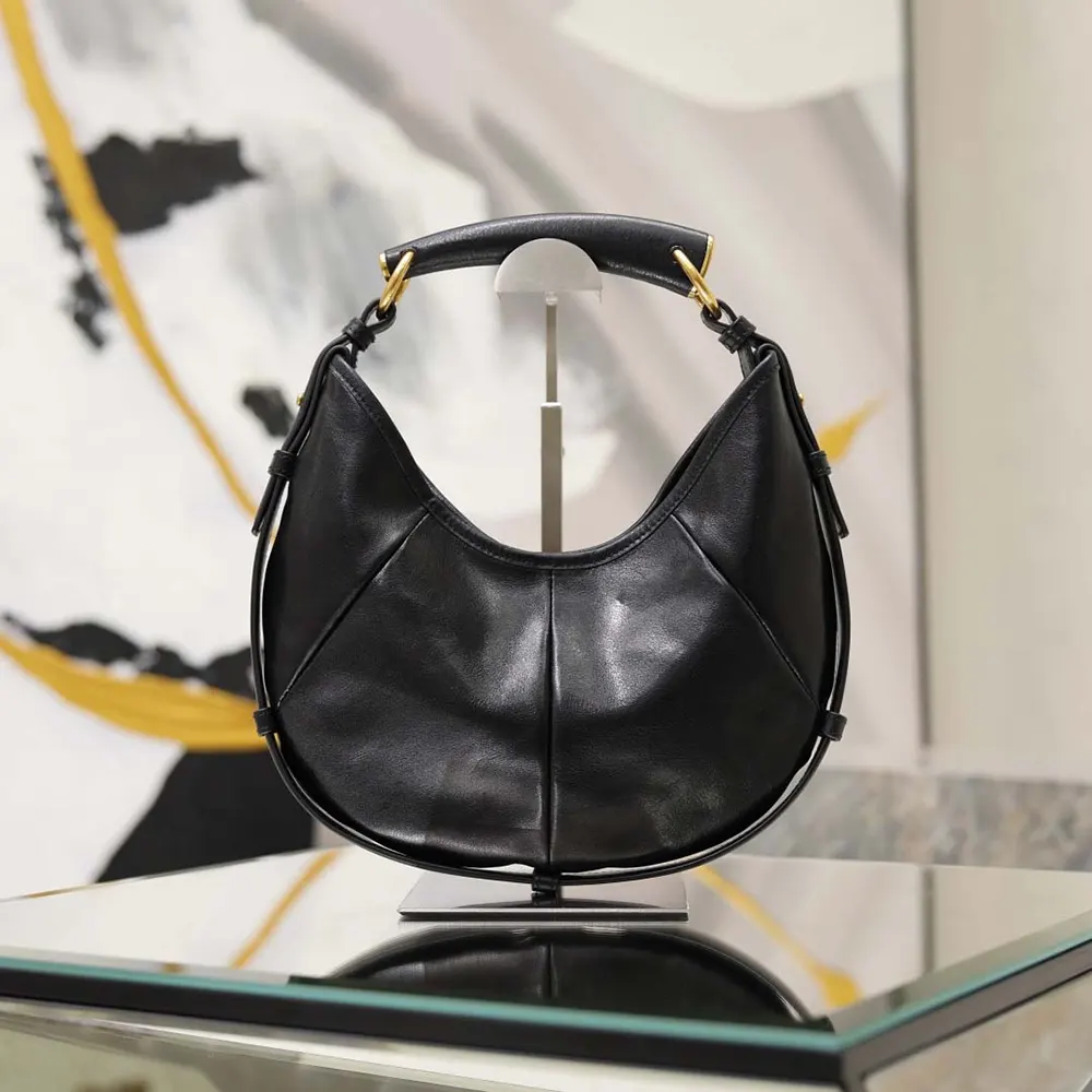 Saint Laurent YSL Women Mombasa Small In Leather-Rouge Cabernet