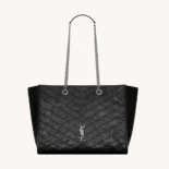 Saint Laurent YSL Women Niki Shopping In Vintage Leather Black