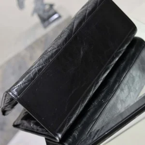 Saint Laurent YSL Women Niki Small Shopping In Vintage Leather Black