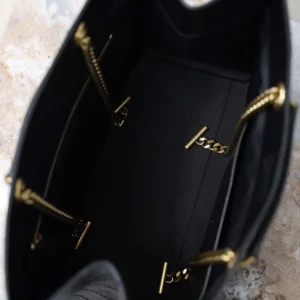 Saint Laurent YSL Women Niki Shopping In Vintage Leather Black