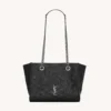 Saint Laurent YSL Women Niki Small Shopping In Vintage Leather Black