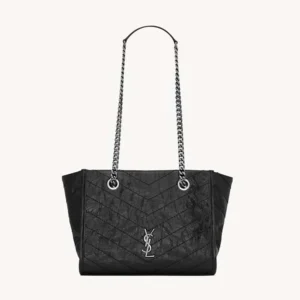 Saint Laurent YSL Women Niki Small Shopping In Vintage Leather Black