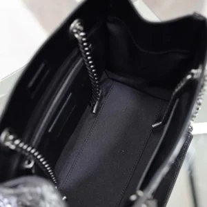 Saint Laurent YSL Women Niki Small Shopping In Vintage Leather Black