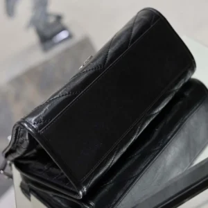 Saint Laurent YSL Women Niki Small Shopping In Vintage Leather Black