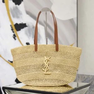 Saint Laurent YSL Women Panier Medium In Raffia 868564GA