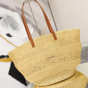 Saint Laurent YSL Women Panier Medium In Raffia 868564GA