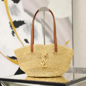 Saint Laurent YSL Women Panier Small In Raffia 868565GAA
