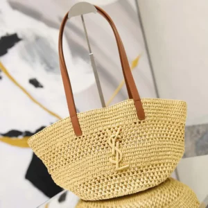 Saint Laurent YSL Women Panier Small In Raffia 868565GAA