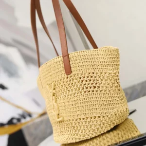 Saint Laurent YSL Women Panier Small In Raffia 868565GAA