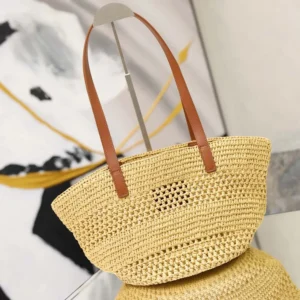 Saint Laurent YSL Women Panier Small In Raffia 868565GAA