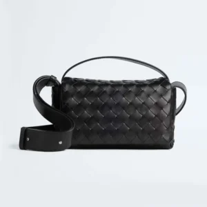 Bottega Veneta Men Intrecciato Mini Bag With Flap Black