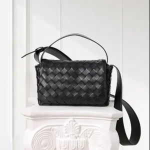 Bottega Veneta Men Intrecciato Mini Bag With Flap Black