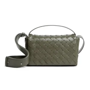 Bottega Veneta Men Intrecciato Mini Bag With Flap Dark Green