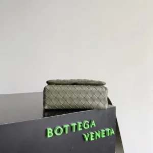 Bottega Veneta Men Intrecciato Mini Bag With Flap Dark Green