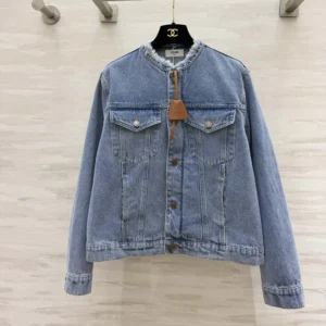 Celine Men Collarless Denim Jacket RV1T1930F
