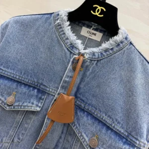 Celine Men Collarless Denim Jacket RV1T1930F