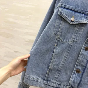 Celine Men Collarless Denim Jacket RV1T1930F
