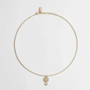 Dior Women CD Disco Necklace Gold-Finish Metal and Crystals