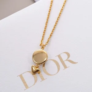 Dior Women CD Disco Necklace Gold-Finish Metal and Crystals