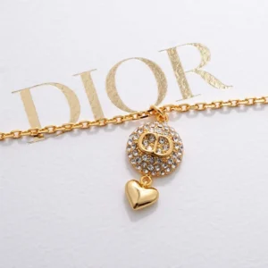 Dior Women CD Disco Necklace Gold-Finish Metal and Crystals