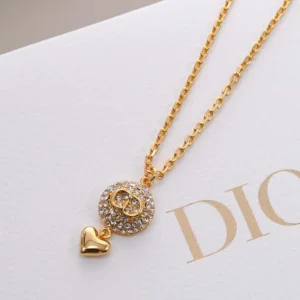 Dior Women CD Disco Necklace Gold-Finish Metal and Crystals