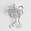 Dior Women Infinity Bow Brooch Silver-Finish Metal and Crystals