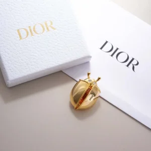 Dior Women Lady Spark Brooch Gold-Finish Metal, Crystals and Pink Crystal