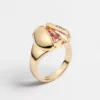 Dior Women Lady Spark Ring Gold-Finish Metal Crystals and Pink Crystal