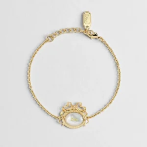 Dior Women Médaillon Bracelet Gold-Finish Metal and White Mother-of-Pearl
