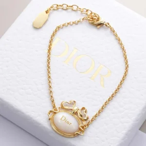 Dior Women Médaillon Bracelet Gold-Finish Metal and White Mother-of-Pearl
