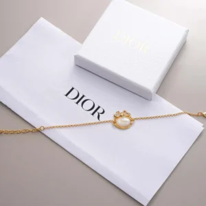 Dior Women Médaillon Bracelet Gold-Finish Metal and White Mother-of-Pearl