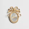 Dior Women Médaillon Brooch Gold-Finish Metal and White Mother-of-Pearl