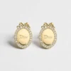 Dior Women Médaillon Earrings Gold-Finish Metal and Crystals