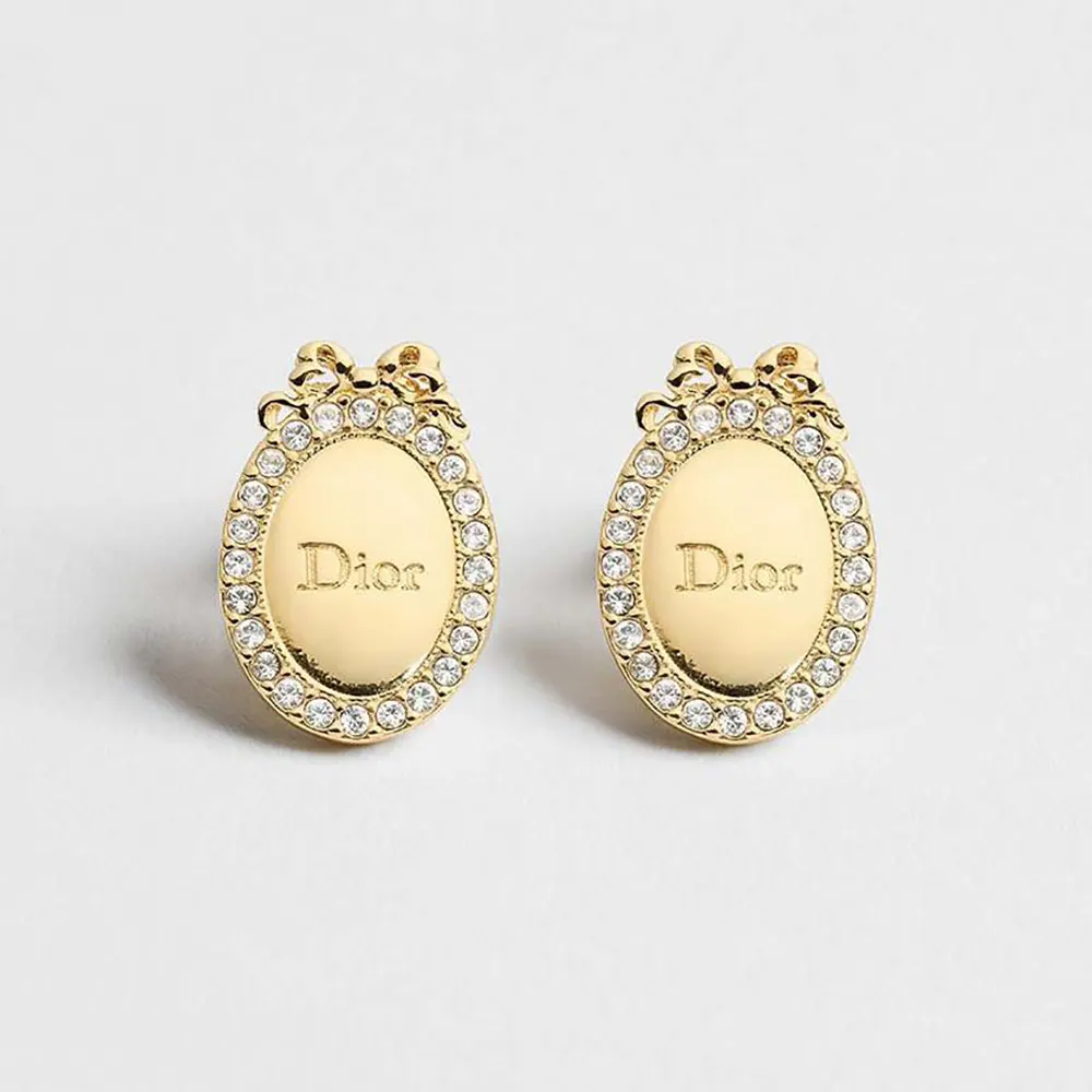 Dior Women Médaillon Earrings Gold-Finish Metal and Crystals 1 Dior Women Médaillon Earrings Gold-Finish Metal and Crystals