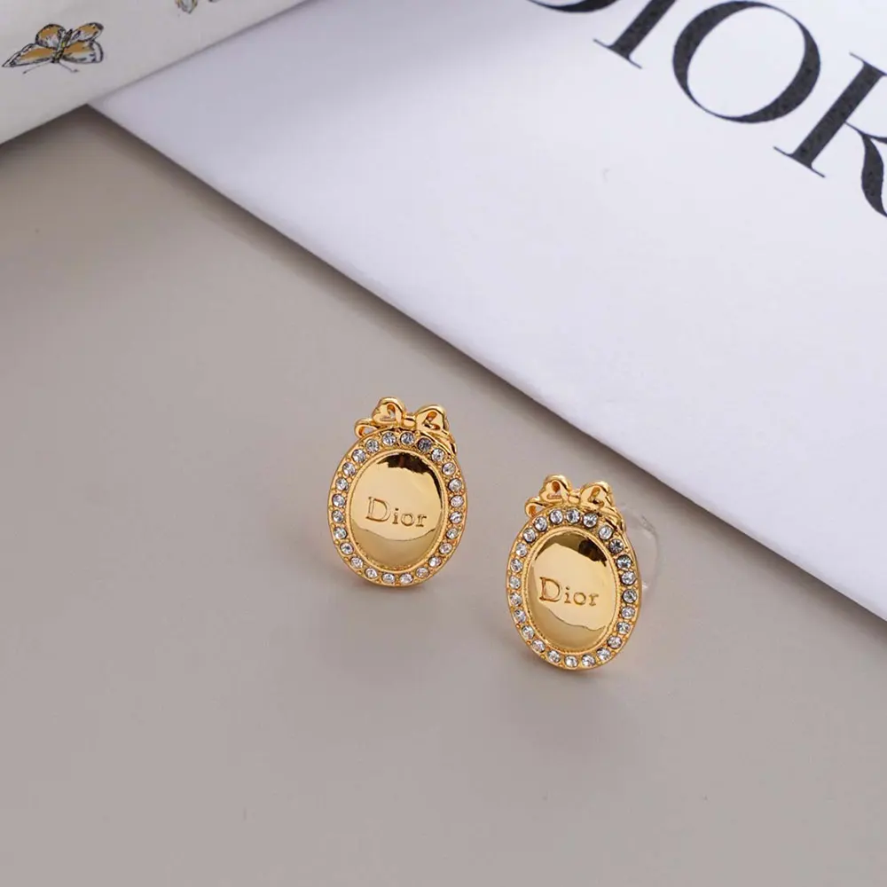 Dior Women Médaillon Earrings Gold-Finish Metal and Crystals 3 Dior Women Médaillon Earrings Gold-Finish Metal and Crystals