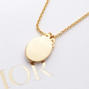 Dior Women Médaillon Necklace Gold-Finish Metal and Crystals