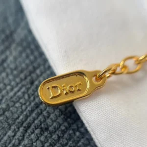 Dior Women Médaillon Necklace Gold-Finish Metal and White Mother-of-Pearl