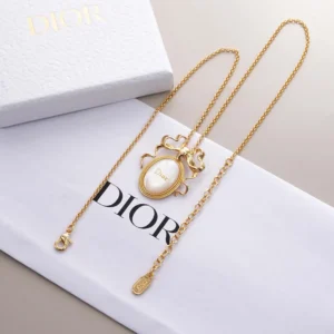 Dior Women Médaillon Necklace Gold-Finish Metal and White Mother-of-Pearl