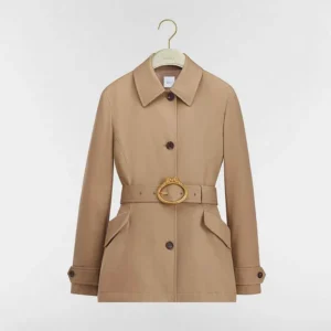 Dior Women Peplum Jacket Beige Cotton and Silk Gabardine