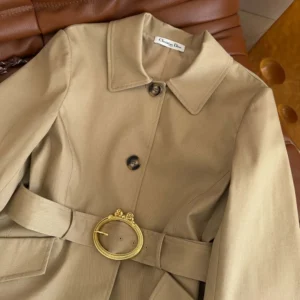 Dior Women Peplum Jacket Beige Cotton and Silk Gabardine