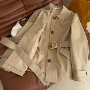 Dior Women Peplum Jacket Beige Cotton and Silk Gabardine