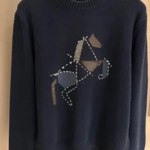 Hermes Men Cashmere Cheval Tangram Crewneck Sweater
