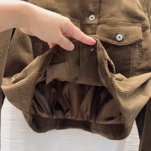 Loewe Women Jacket In Cotton Corduroy Brown